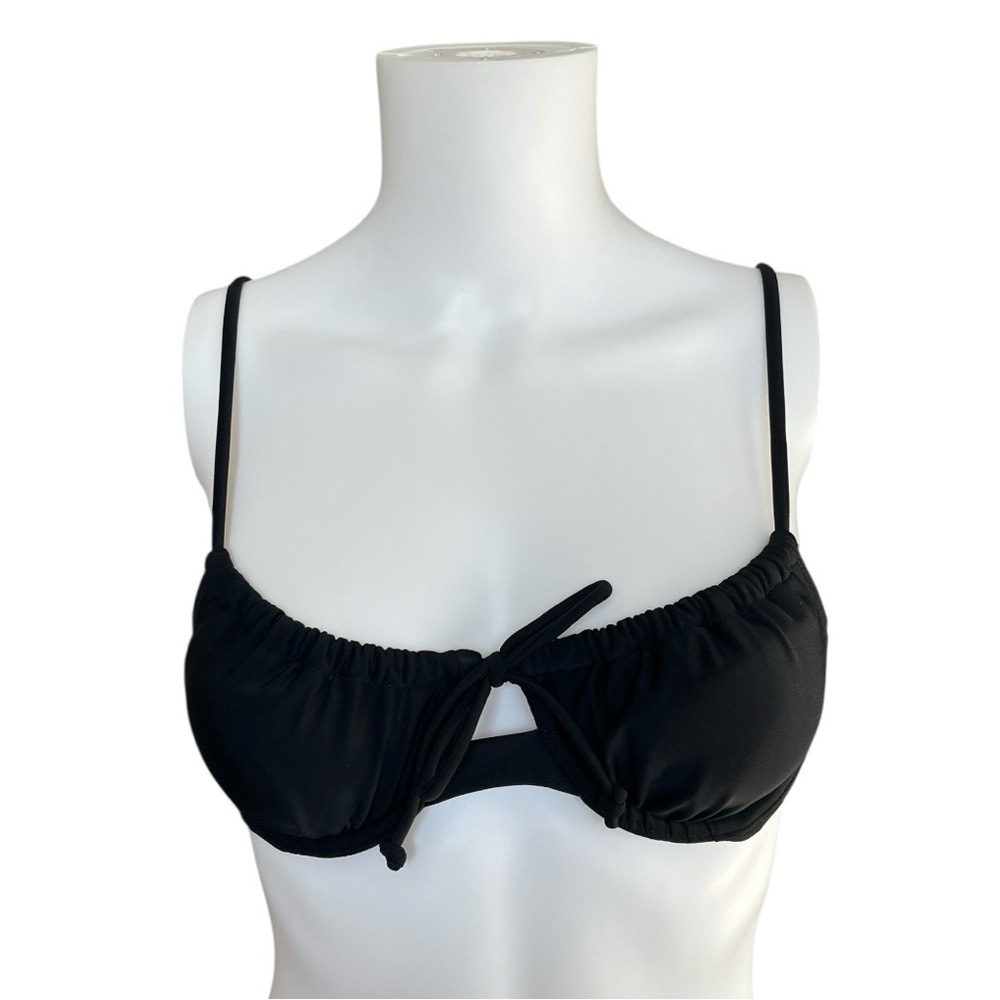 NEW Xhilaration Black Bikini Top Cutout Beach Swim Suit Womens Size Medium M
